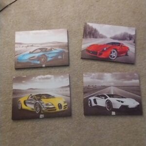 Set of Four Car Canvas Prints